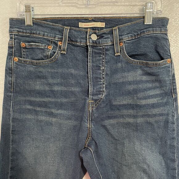 Levi's Wedgie Skinny Jeans Women’s 31 Blue Dark Wash Button Fly High Rise NEW - Picture 3 of 12